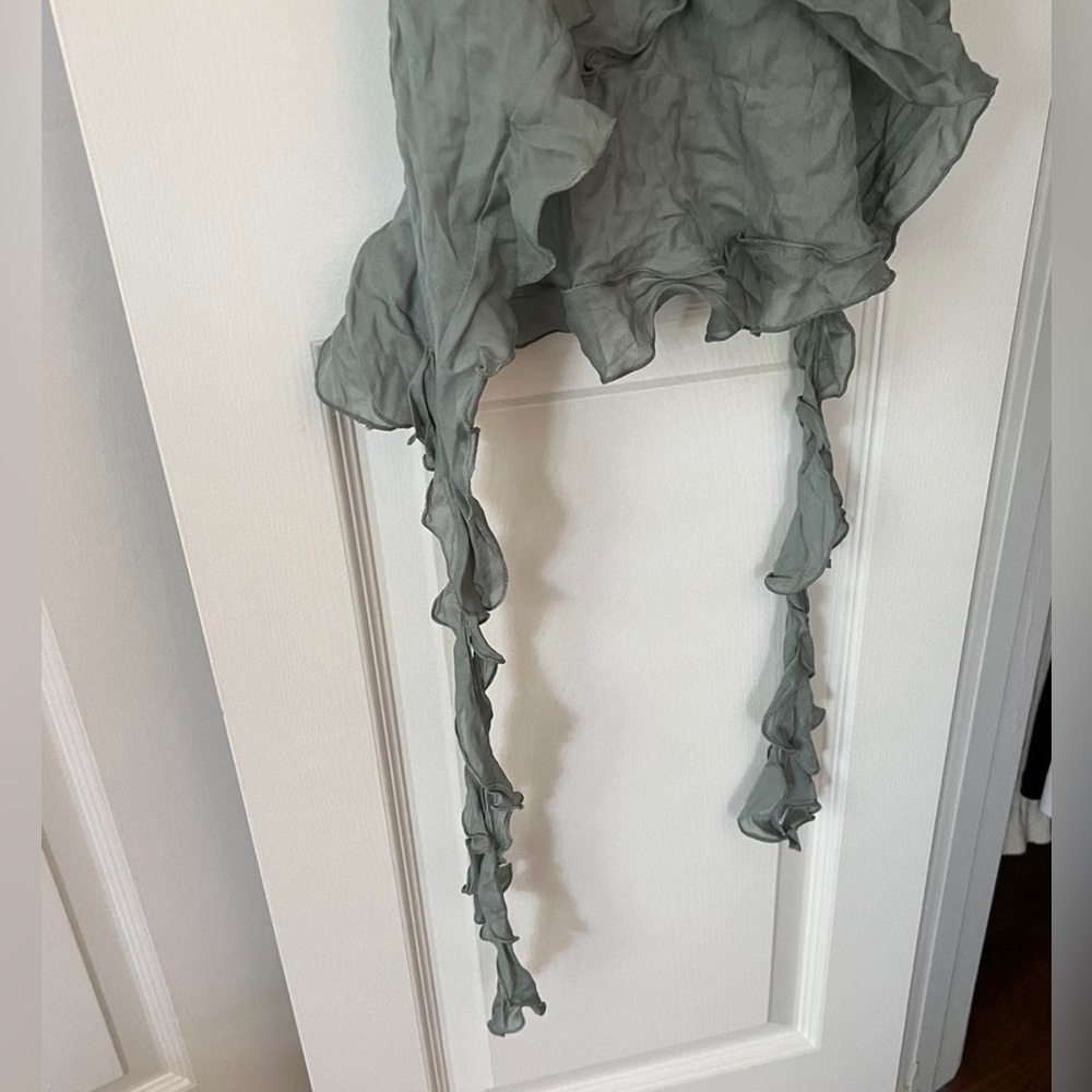 Green Zara Ruffle Top - Picture 2 of 5